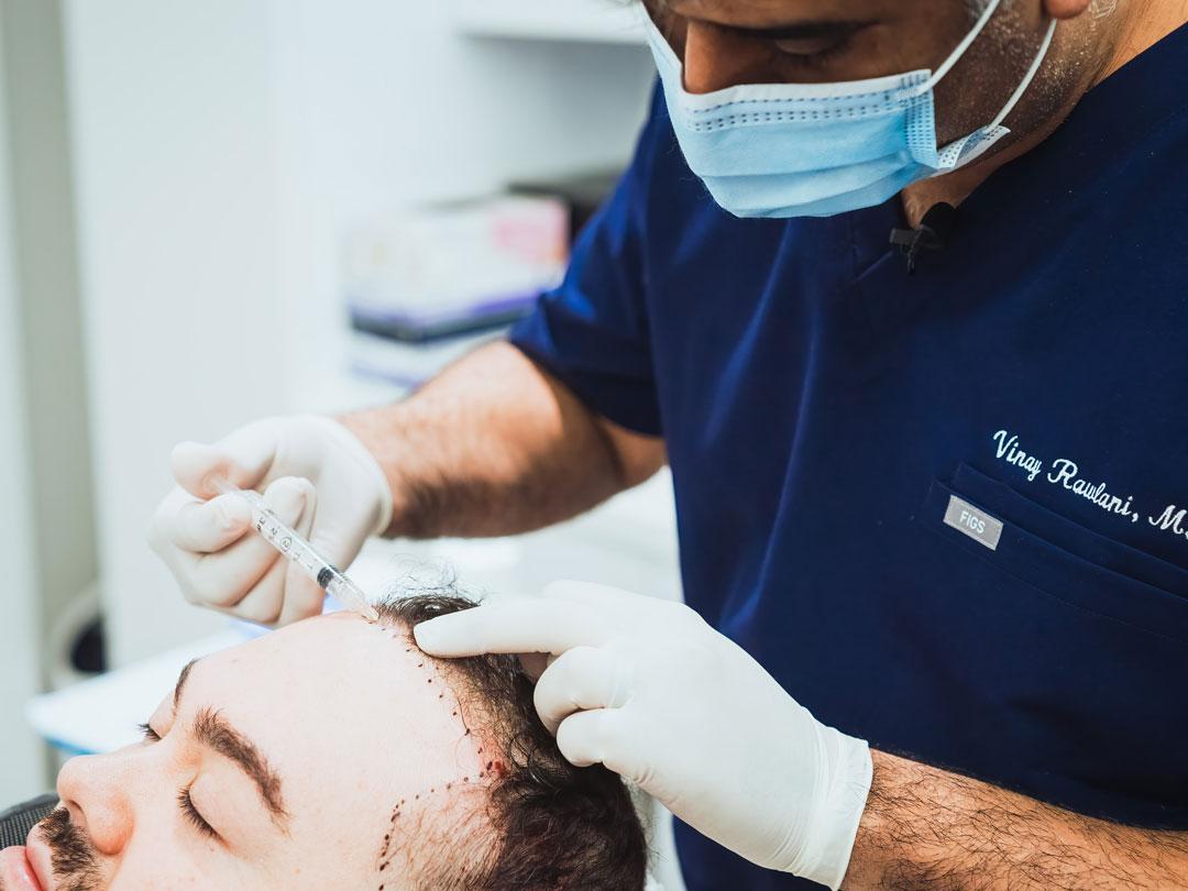 Vinay numbing insertion